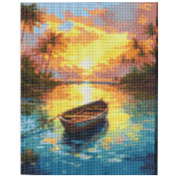 KIT DIAMOND PAINTING CON BASTIDOR VIAJE DORADO 30x40